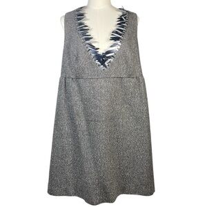 *Anna Sui for Target Gray Tweed  Boucle Halter Dress Size 1X  Preppy Cocktail